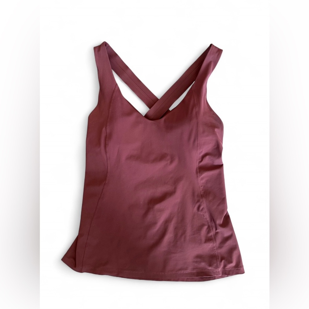 Lululemon Long Breath 2-In-1 Tank *Light Support For B/C Cup Redwood / Auburn 8 - Picture 3 of 6